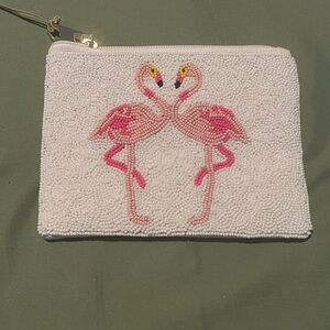 NWT The Tiny Tassel Flamingo Clutch (OS)